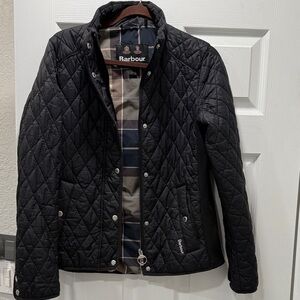 Barbour Quilted Black Pea Coat